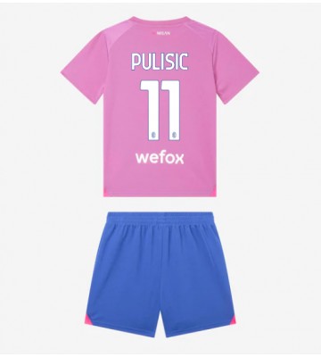 AC Milan Christian Pulisic #11 Tercera Equipación Niños 2023-24 Manga Corta (+ Pantalones cortos)